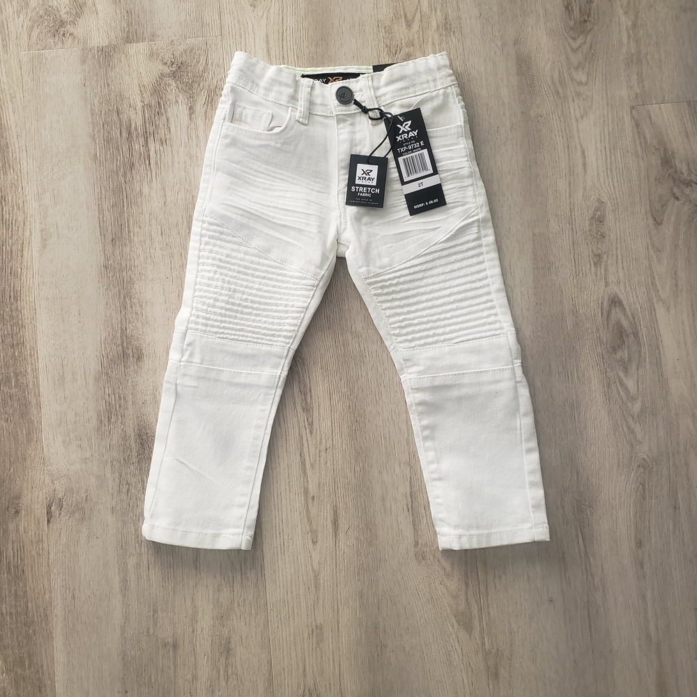 Nwt Xray Jeans Kids 2T Stretch White Adjustable Waist Skinny Leg